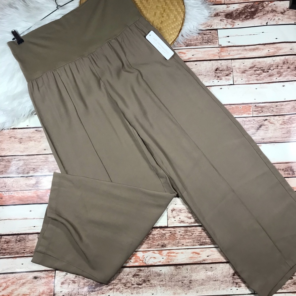 Nwt soft surroundings wide leg pants high rise tan